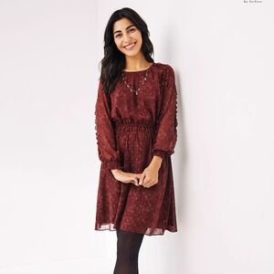 Holiday Fat Face Womens Maroon Sparkle Dress Size 8